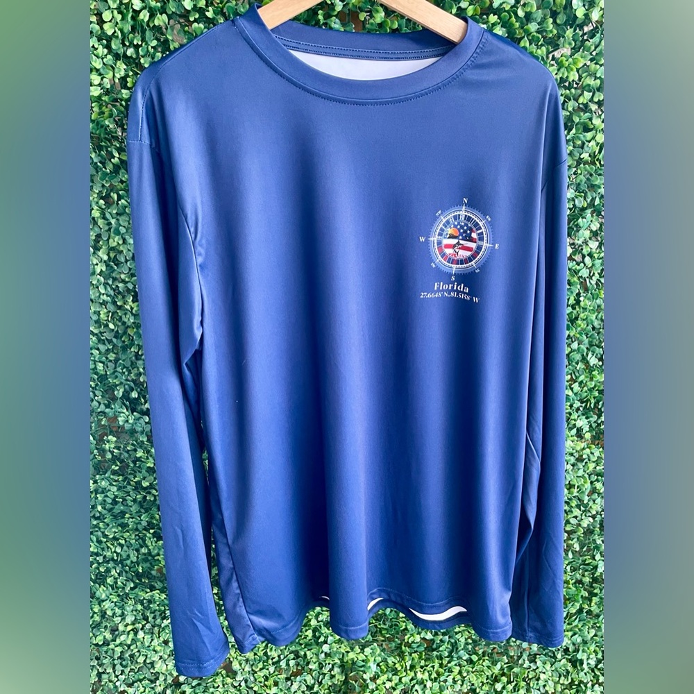 COPY - Performance Graphic Fishing/Sun Long Sleeve Shirt | Large Navy Blue